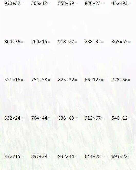 除法竖式计算题100道，掌握基础，提升数学能力